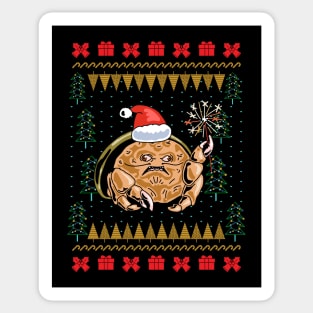 Sponge Crab Ugly Christmas Sweater Sticker